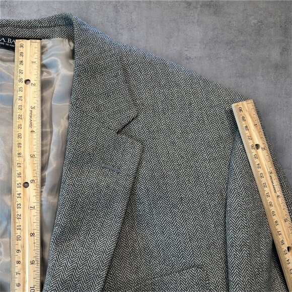 Jos. A. Bank Men's 43R Gray Wool Blazer Sport Coat Two Button Casual Suit Jacket - Picture 9 of 16